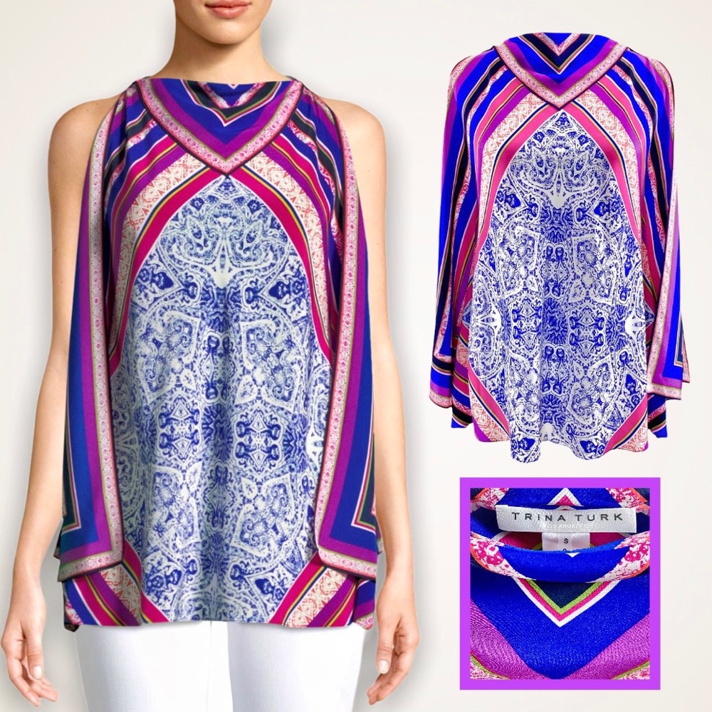 Trina Turk Silk Blouse Women’s Size Sm
